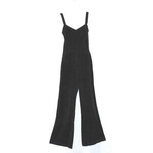 A7 Auth LACAUSA Black Corduroy Wide-Flare Leg Jumpsuit Size S
